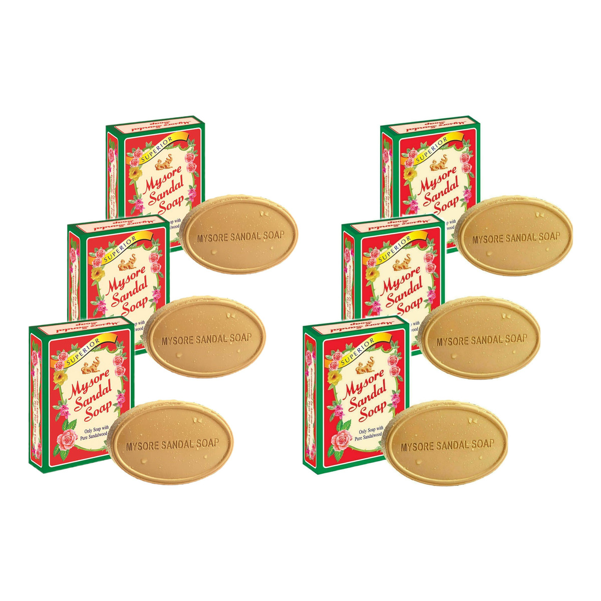 Mysore Mydło sandałowe Ajurwedyjskie 3x150g + 3x75g