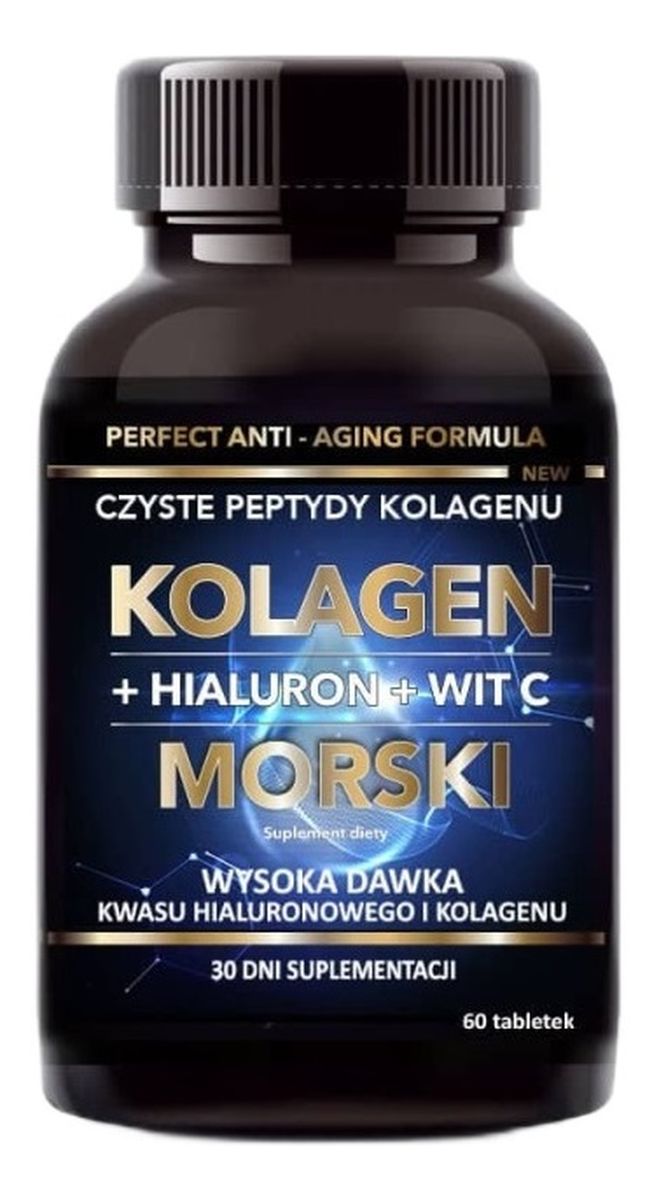Kolagen morski + hialuron + witamina c suplement diety 60 tabletek
