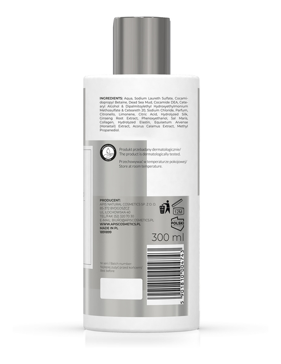 Szampon Błotny z Minerałami z Morza Martwego dla Włosów Suchych Zniszczonych i Łamliwych