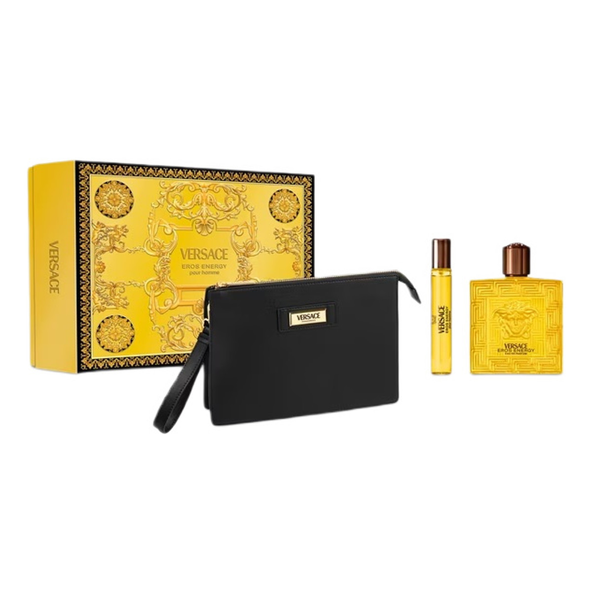 Versace Eros Energy zestaw woda perfumowana spray 100ml + woda perfumowana spray 10ml + kosmetyczka