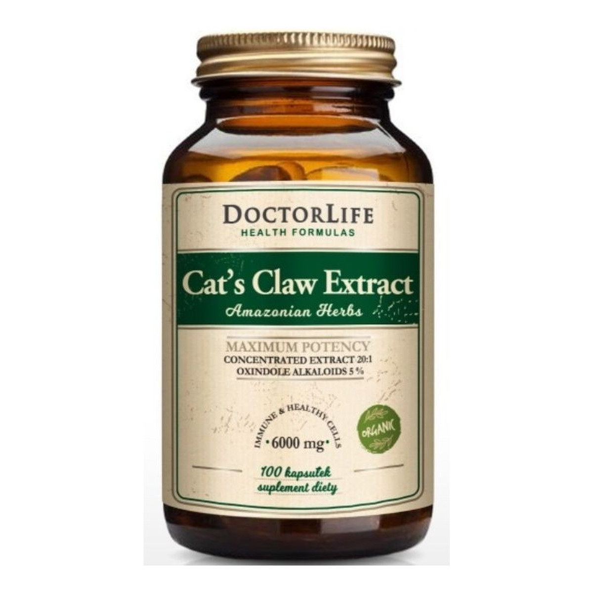 Doctor Life Cat’s Claw Ekstrakt koci pazur 6000mg suplement diety 100 kapsułek