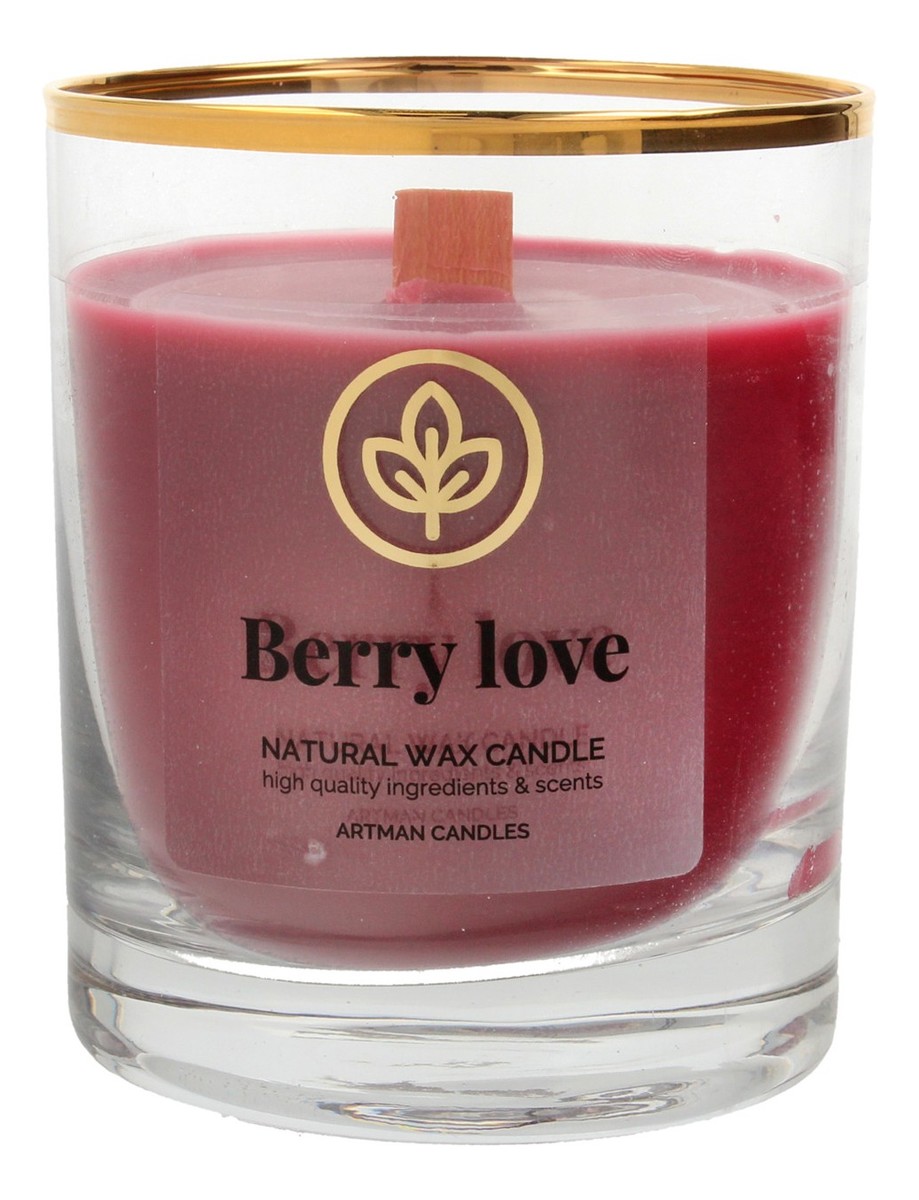 Świeca zapachowa z drewnianym knotem Berry Love 1szt