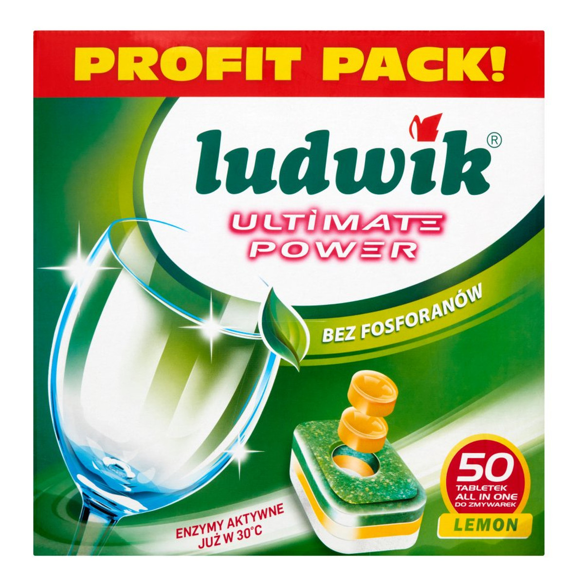 Ludwik All in one Ultimate Power Lemon Tabletki do zmywarek (50 sztuk) 900g
