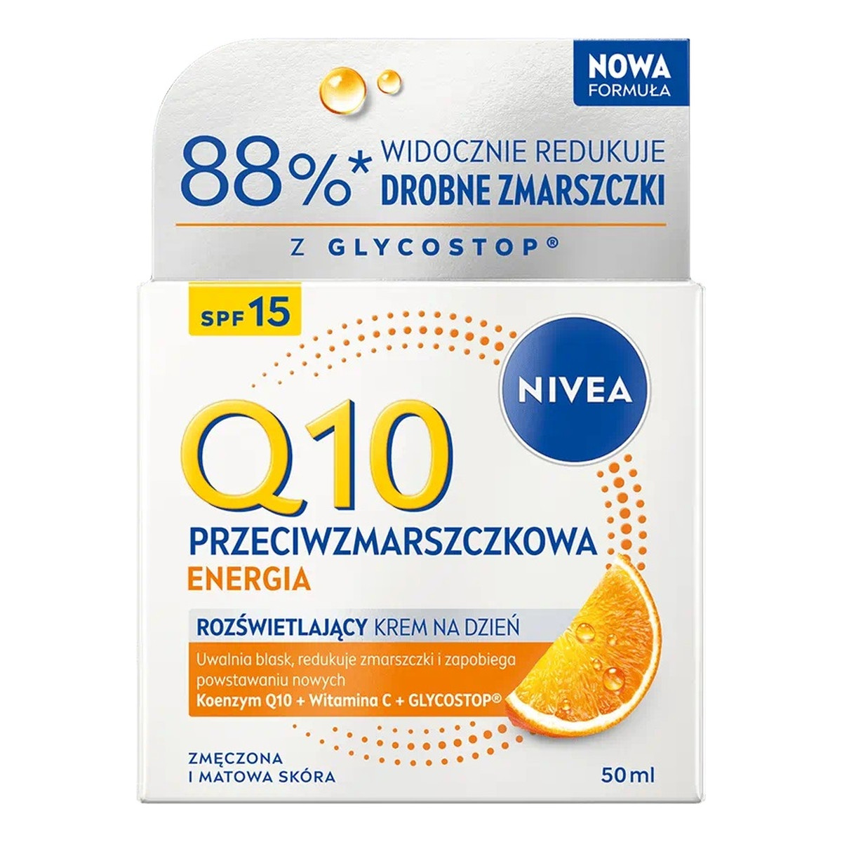 Nivea Q10 Przeciwzmarszczkowa Energia rozświetlający Krem na dzień spf15 50ml