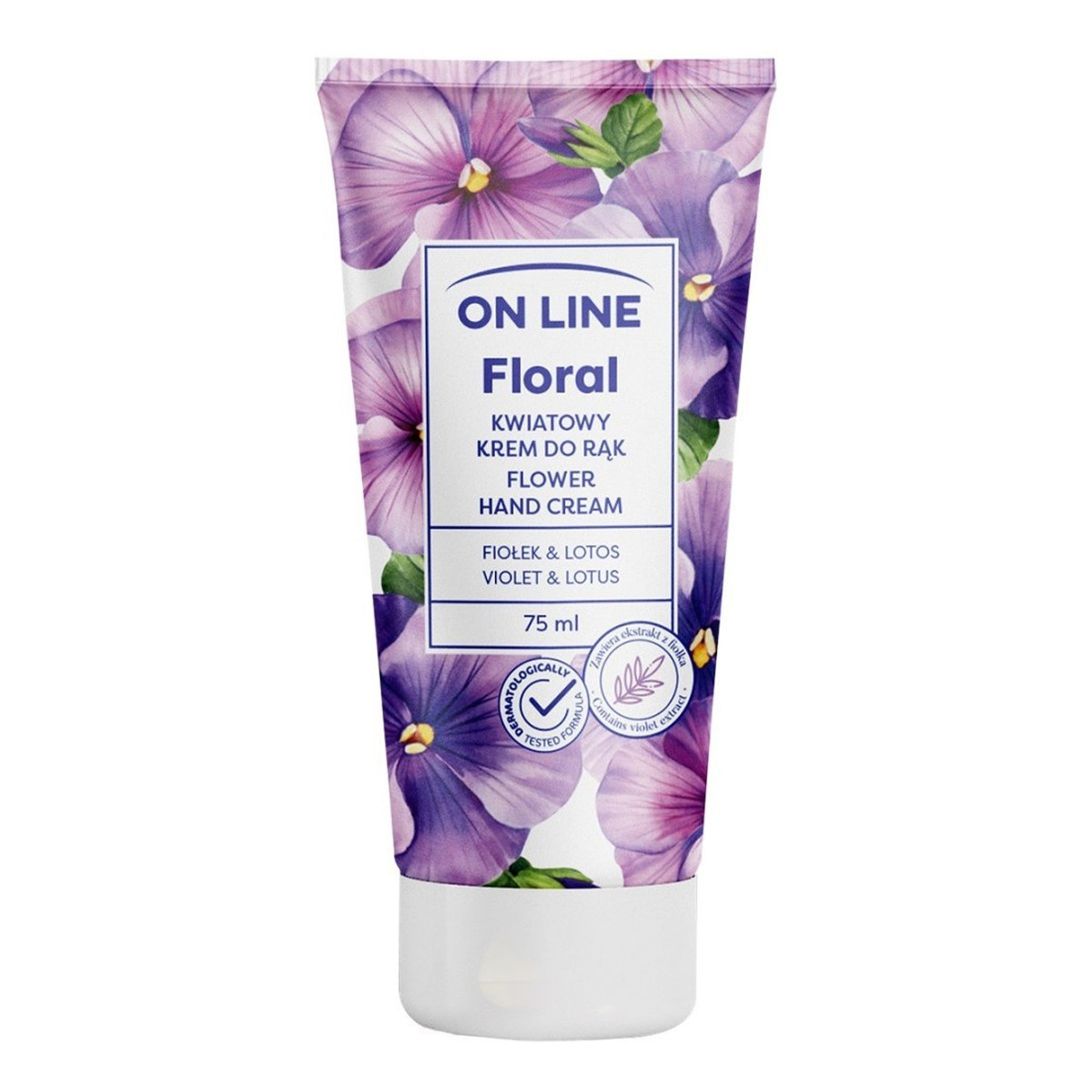 On Line Floral Kwiatowy krem do rąk - Fiołek & Lotos 75ml