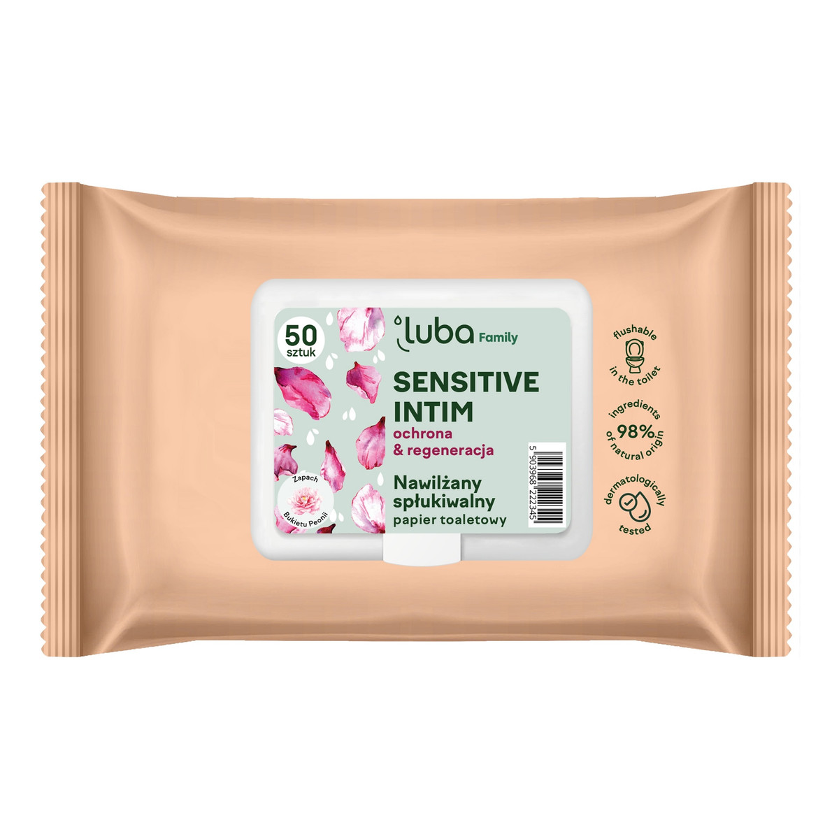Luba Family Sensitive Intim nawilżany papier toaletowy 50szt