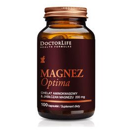 Magnez optima chelat aminokwasowy i jabłczan magnezu 200mg suplement diety 100 kapsułek