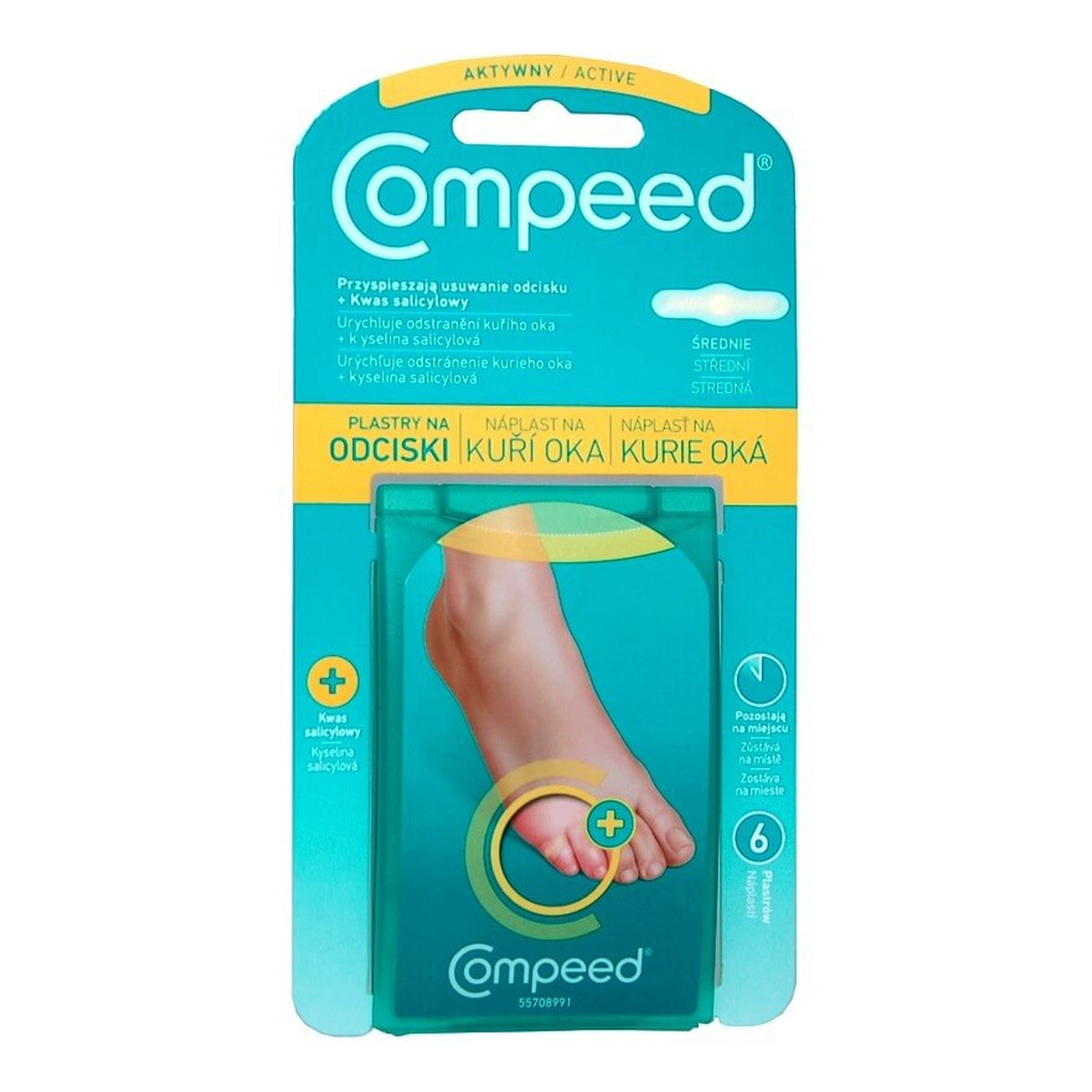Compeed plastry na odciski z kwasem salicylowym średnie 6 szt.