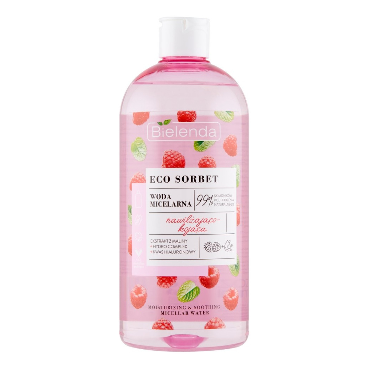 Bielenda Eco Sorbet Malina Woda micelarna do twarzy nawilżająco-kojąca 500ml