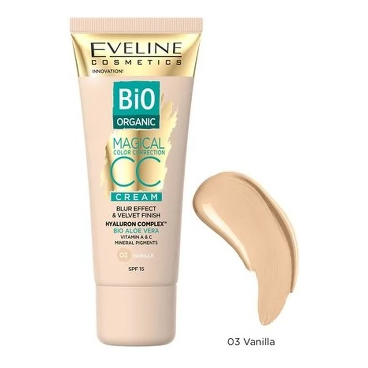 Eveline Bio Organic Magical Color Correction Cream Krem cc z mineralnymi pigmentami 03 vanilla 30ml