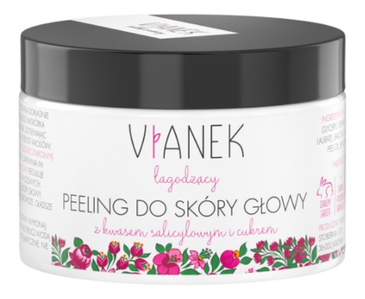 łagodzący peeling do skóry głowy z kwasem salicylowym i cukrem