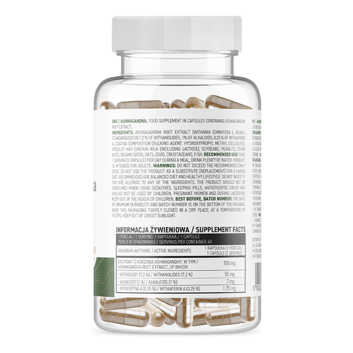 OstroVit Ashwagandha Vege 60 kapsułek 50ml