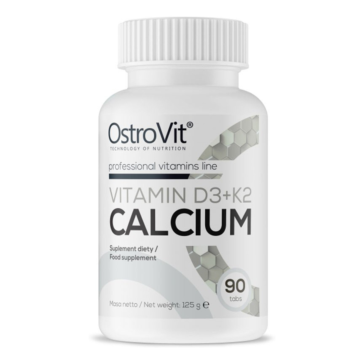 OstroVit OstroVit VITAMIN D3+K2 CALCIUM Witamina D3 + K2 + Wapń 90 tabletek