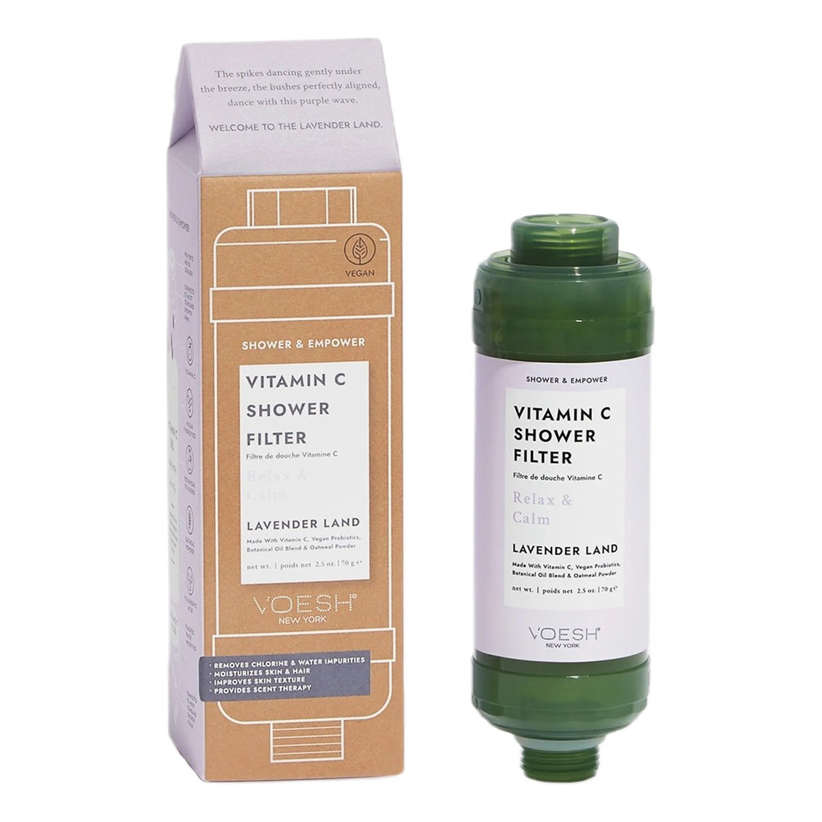 Voesh Vitamin c shower filter filtr prysznicowy z witaminą c do ciała i skóry głowy lavender land 70g