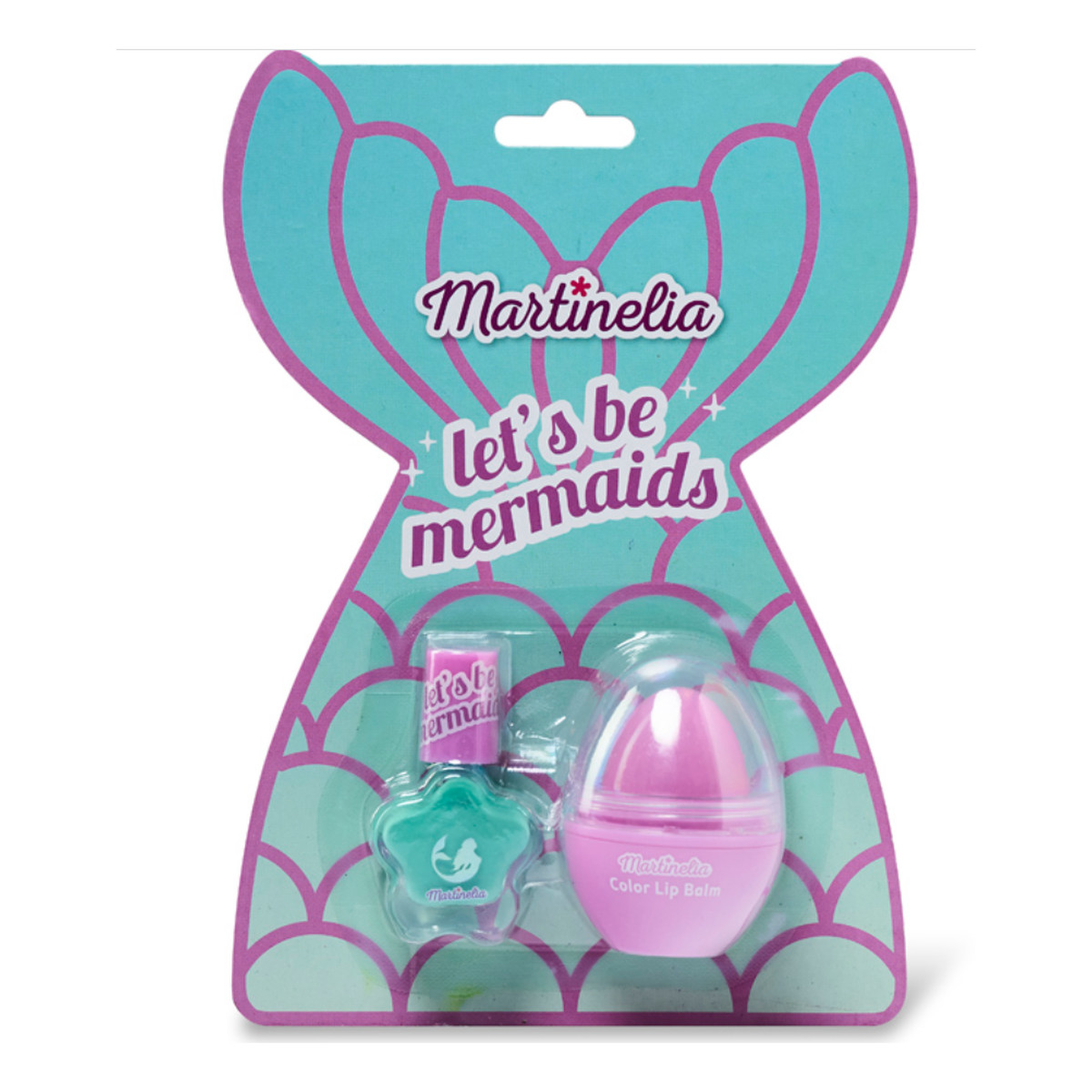 Martinelia Let's Be Mermaids Nail&Lip Duo lakier do paznokci Miętowy + balsam do ust