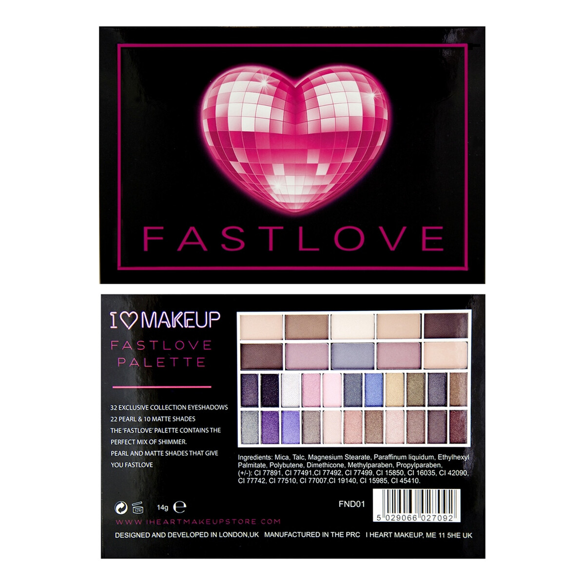 Makeup Revolution I Love Makeup Fast love Paleta Cieni Do Powiek 14g