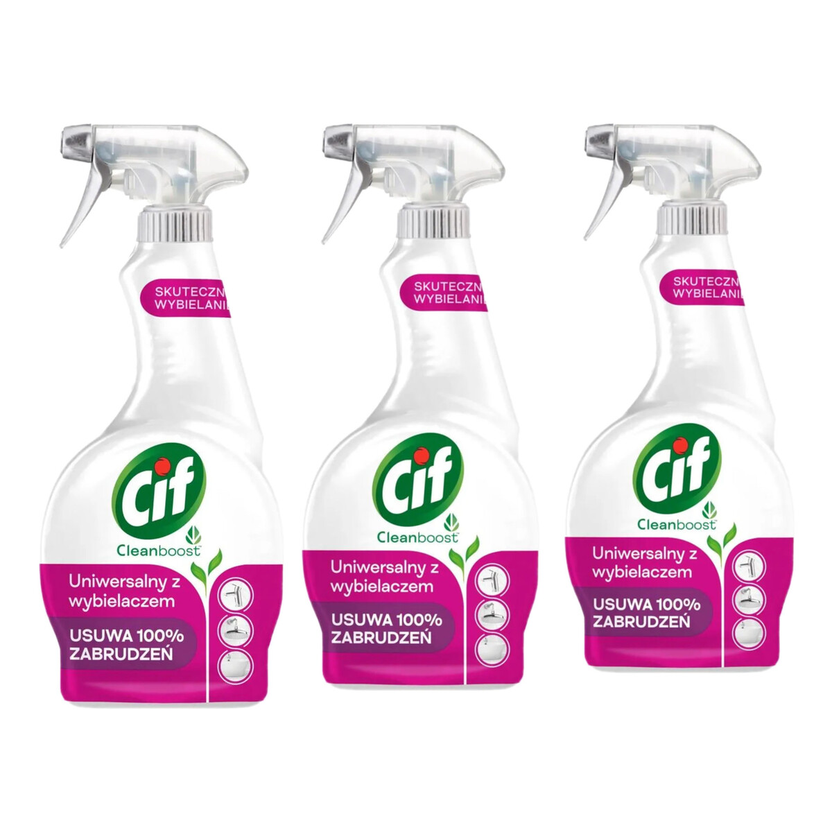 Cif Power & Shine Uniwersalny spray z wybielaczem 3x500ml