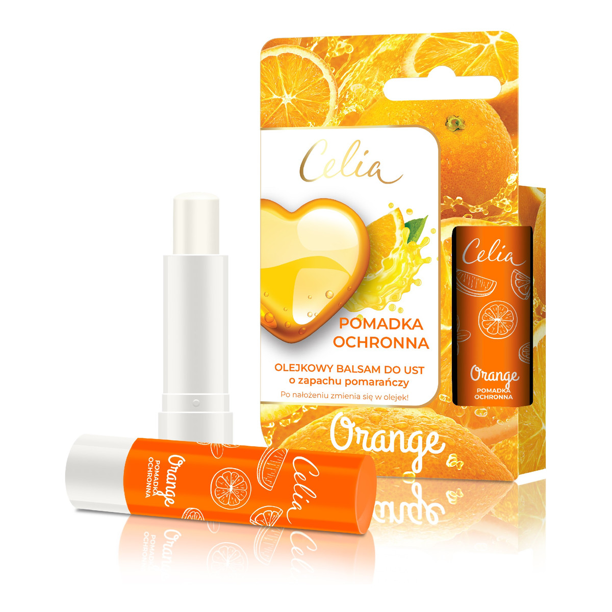 Celia Olejkowy Balsam do ust-orange 4g