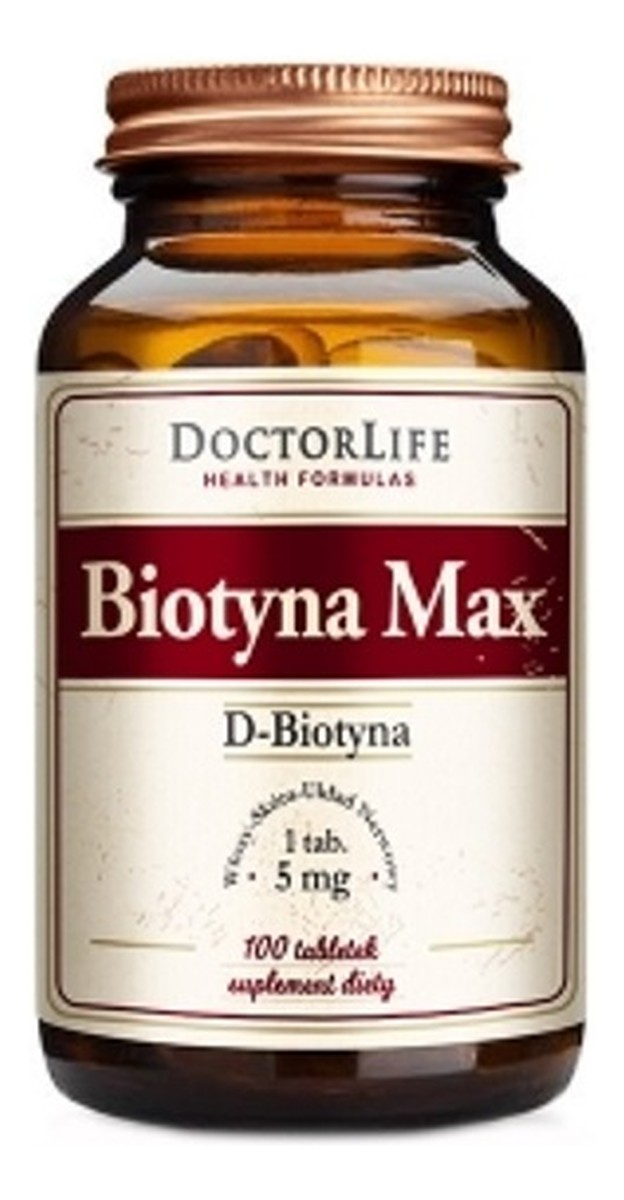 Biotyna Max D-Biotyna 5mg suplement diety 100 tabletek