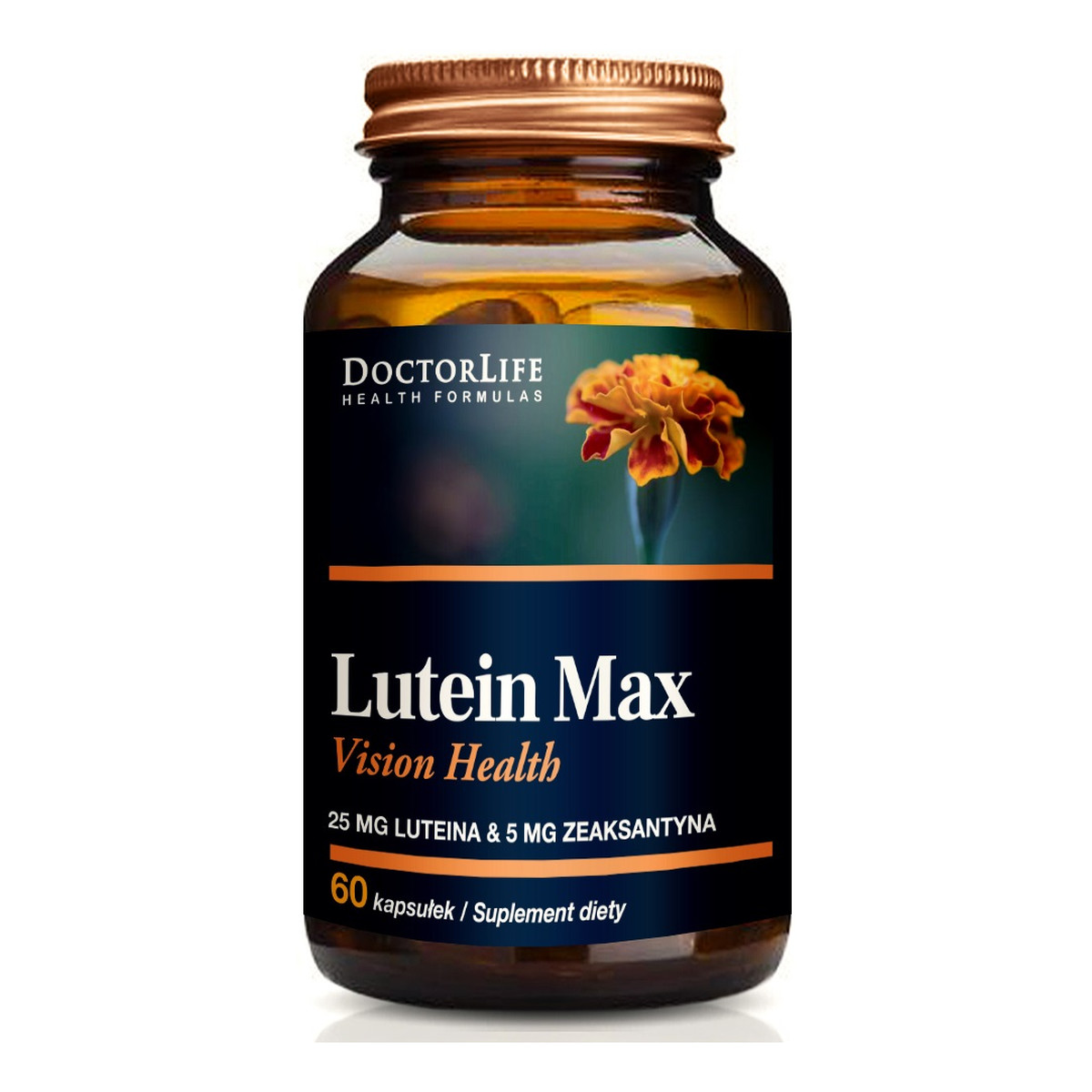 Doctor Life Lutein Max luteina 25mg + zeaksantyna 5mg suplement diety 60 kapsułek 5mg