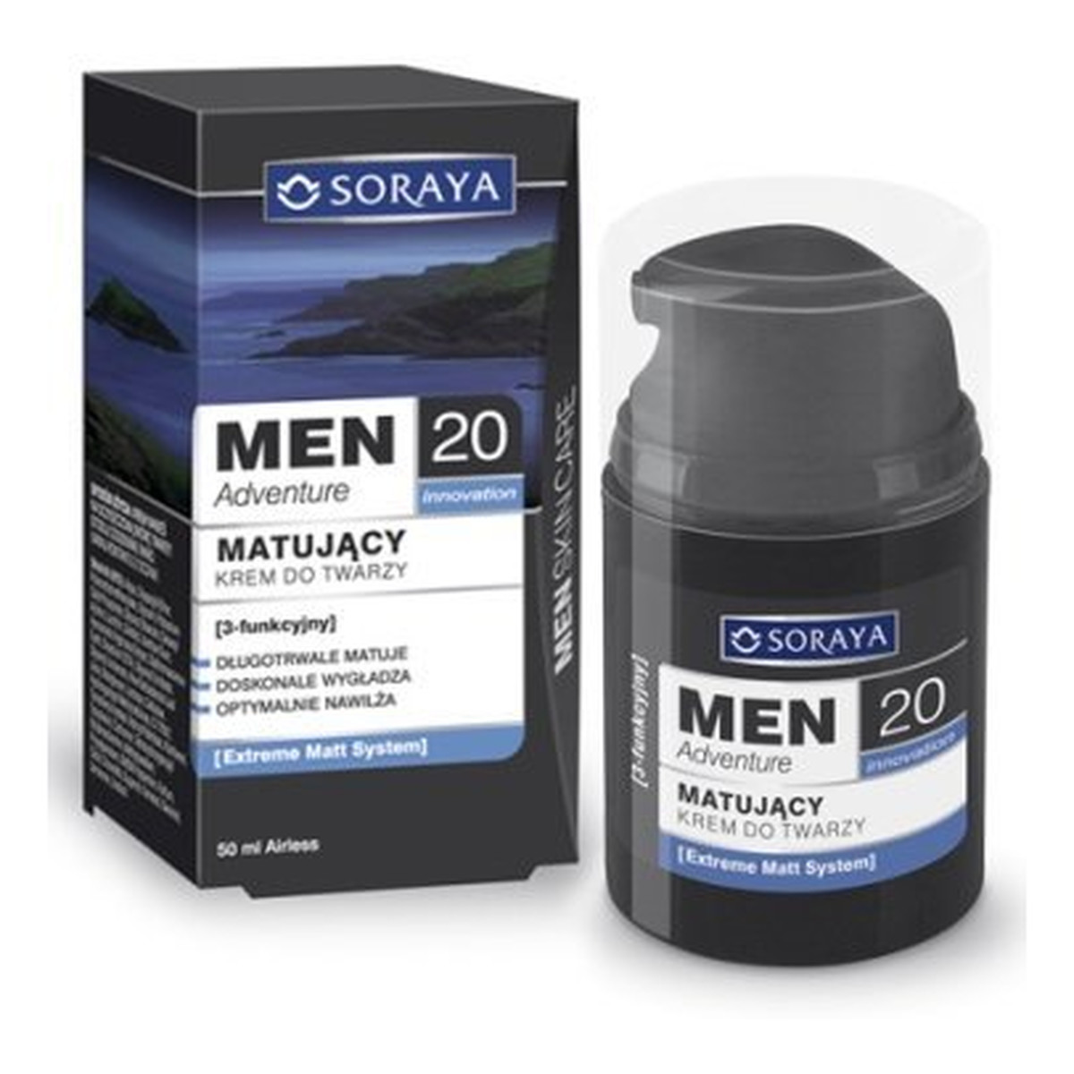 Soraya Men Adventure 20+ Krem Matujący Do Twarzy 50ml