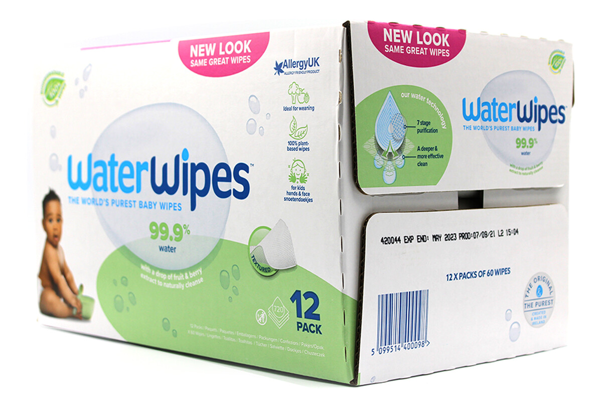 Chusteczki nawilżane dla dzieci Soapberr 99,9%wody i kropla ekstraktu owocowego+wyciągu z orzechów 60szt x12 (720szt)