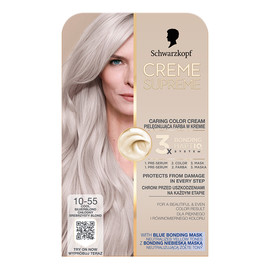 Creme supreme farba do włosów odcień 10-55 platinum silver blonde