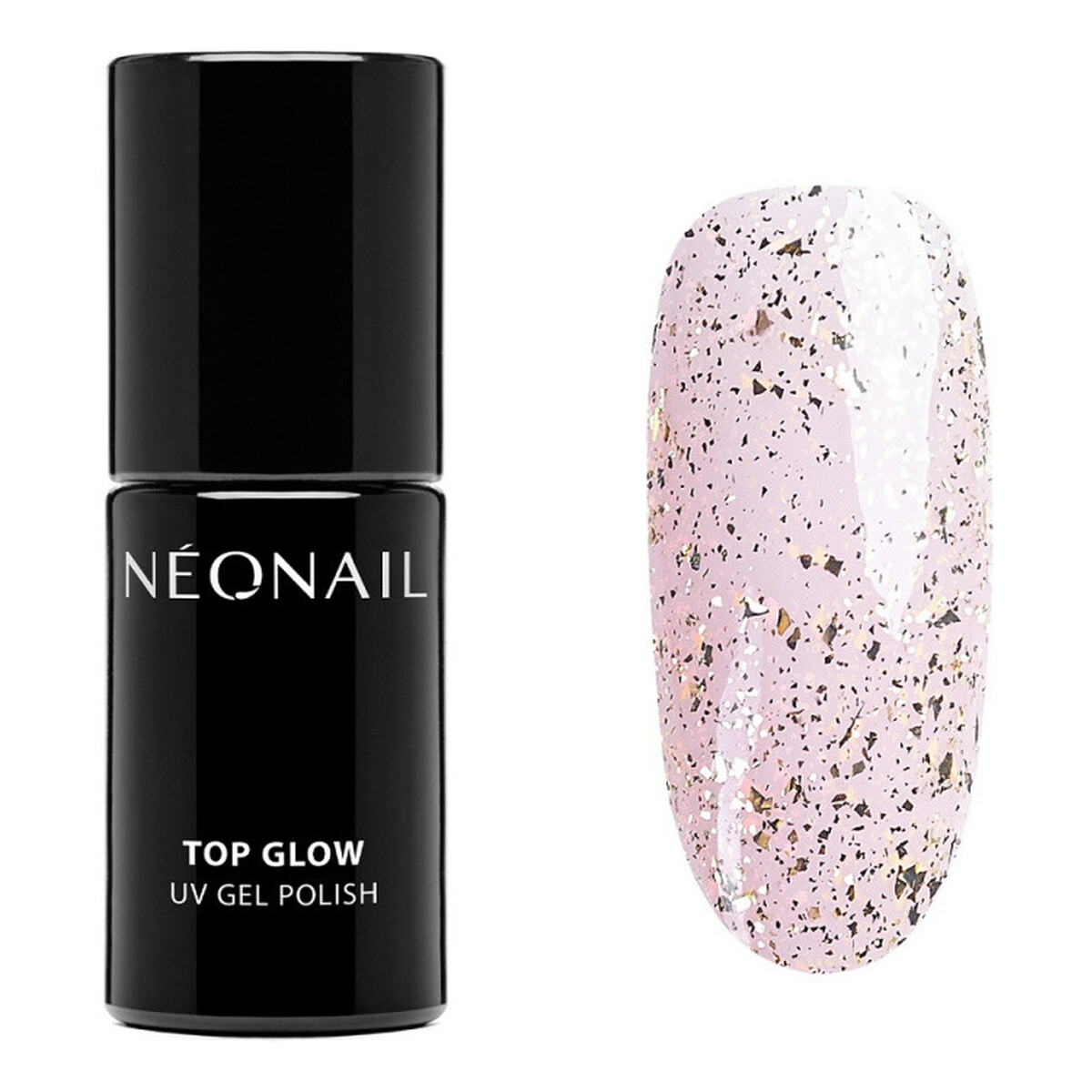 NeoNail Top Glow Top hybrydowy 8703 Gold Flakes 7.2ml