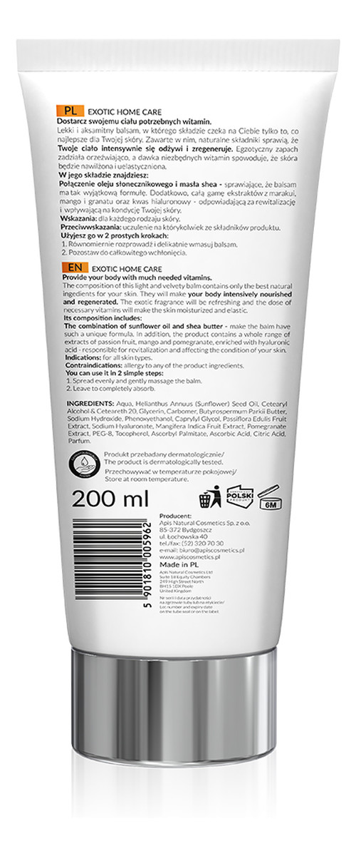 Egzotyczny balsam witalizujący do ciała