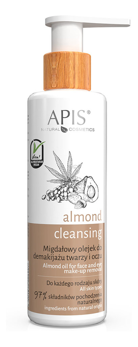 Migdałowy olejek do demakijażu twarzy i oczu,