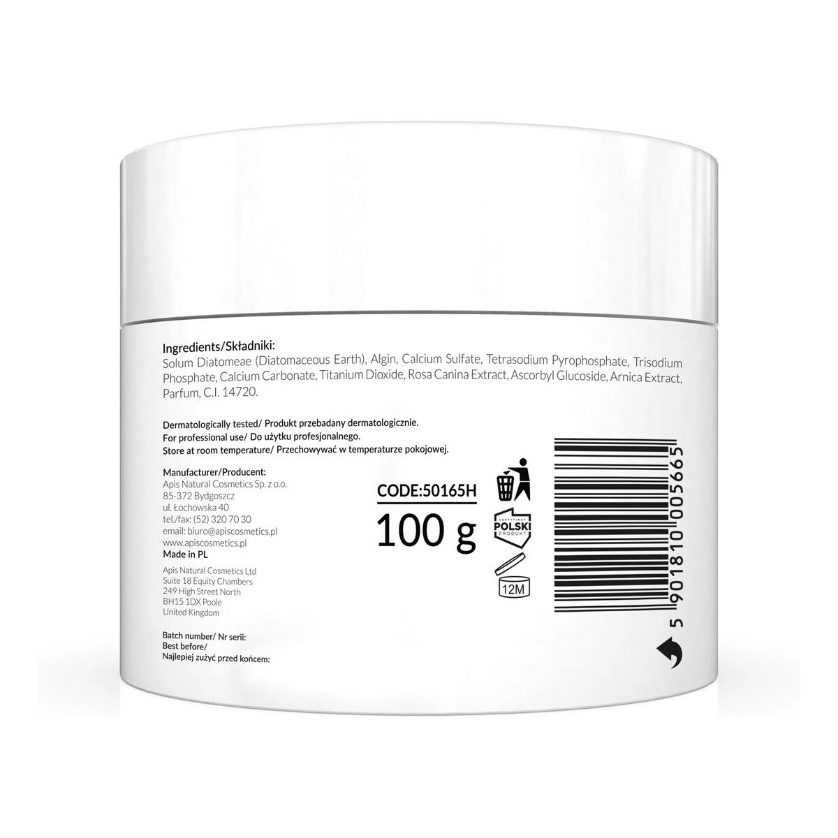 Apis Couperose-stop algae mask maska algowa dla cery naczynkowej z dziką różą i witaminą c 100g