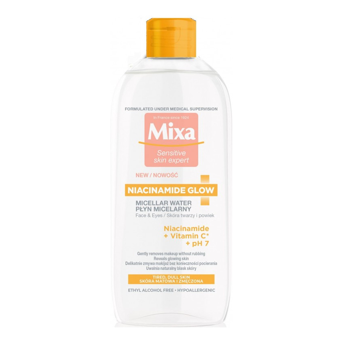 Mixa Niacinamide Glow Płyn micelarny do cery matowej i zmęczonej 400ml