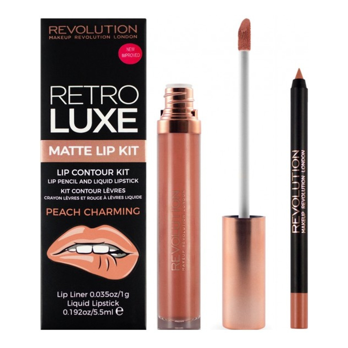 Makeup Revolution Retro Luxe Matte Lip Kit Pomadka i konturówka do ust