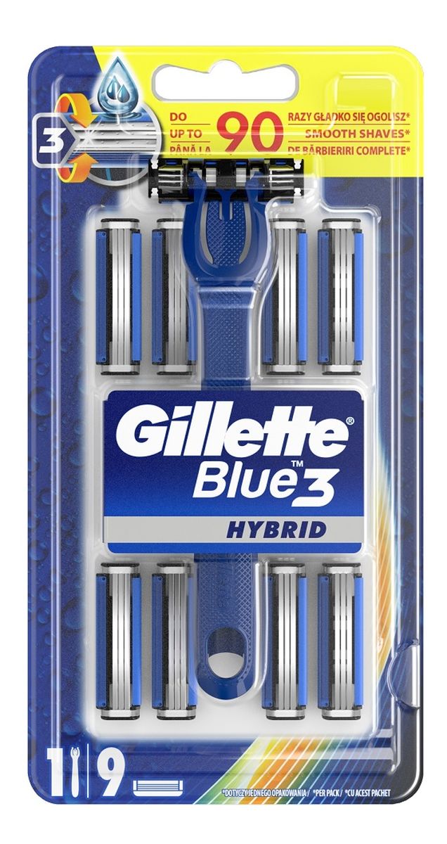 Blue 3 hybrid maszynka do golenia + 9 wymiennych kładów