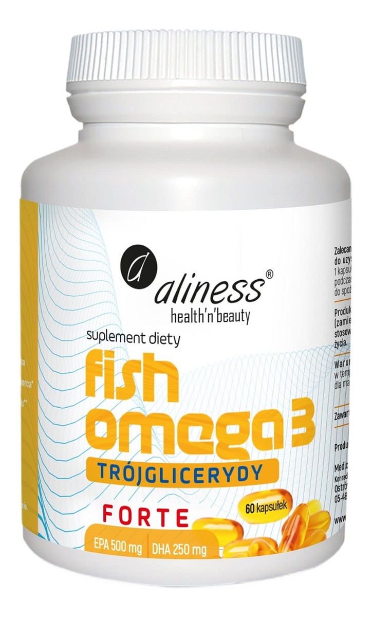 Fish omega 3 forte trójglicerydy 500/250mg suplement diety 60 kapsułek