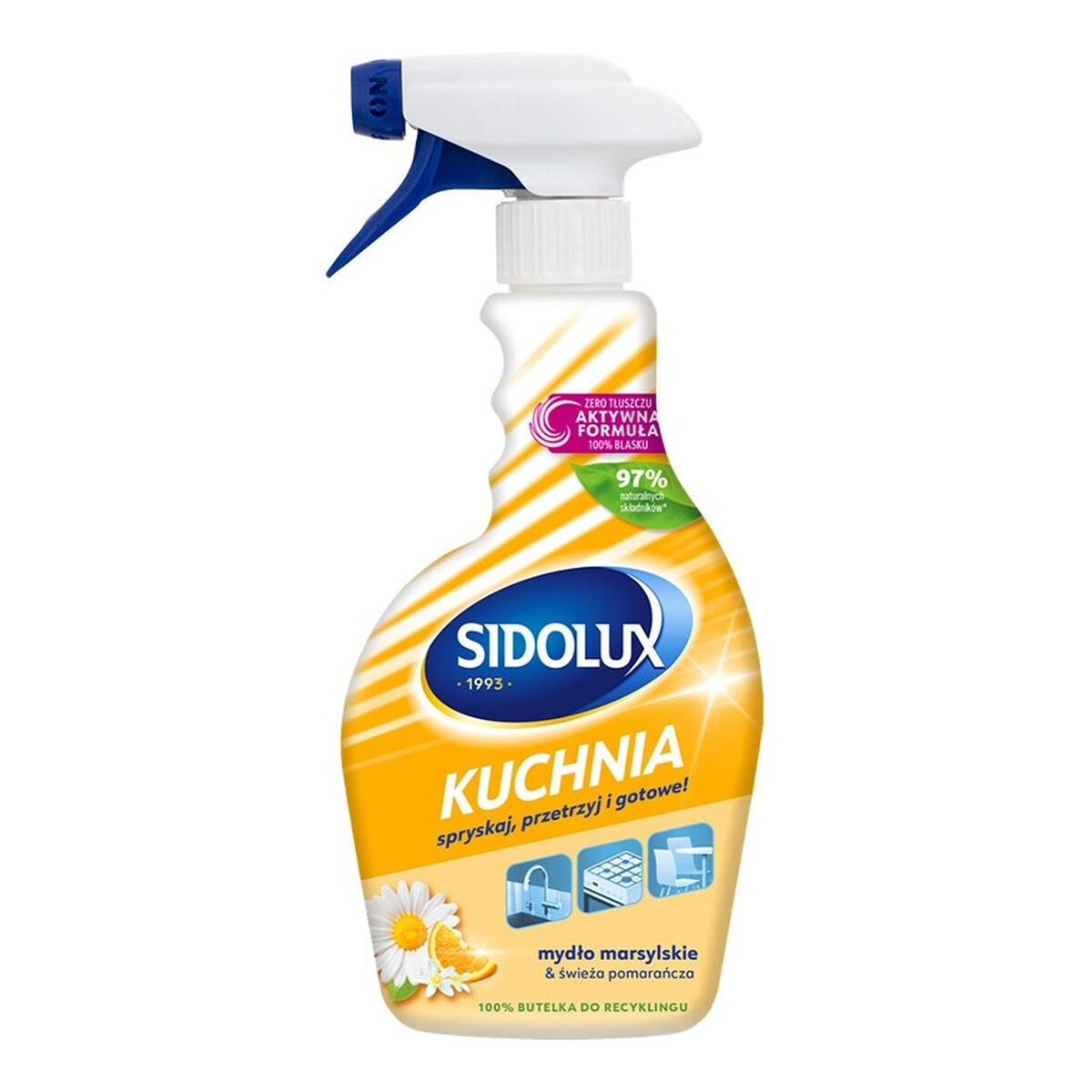 Sidolux Professional Spray do czyszczenia kuchni Mydło Marsylskie & Świeża Pomarańcza 500ml