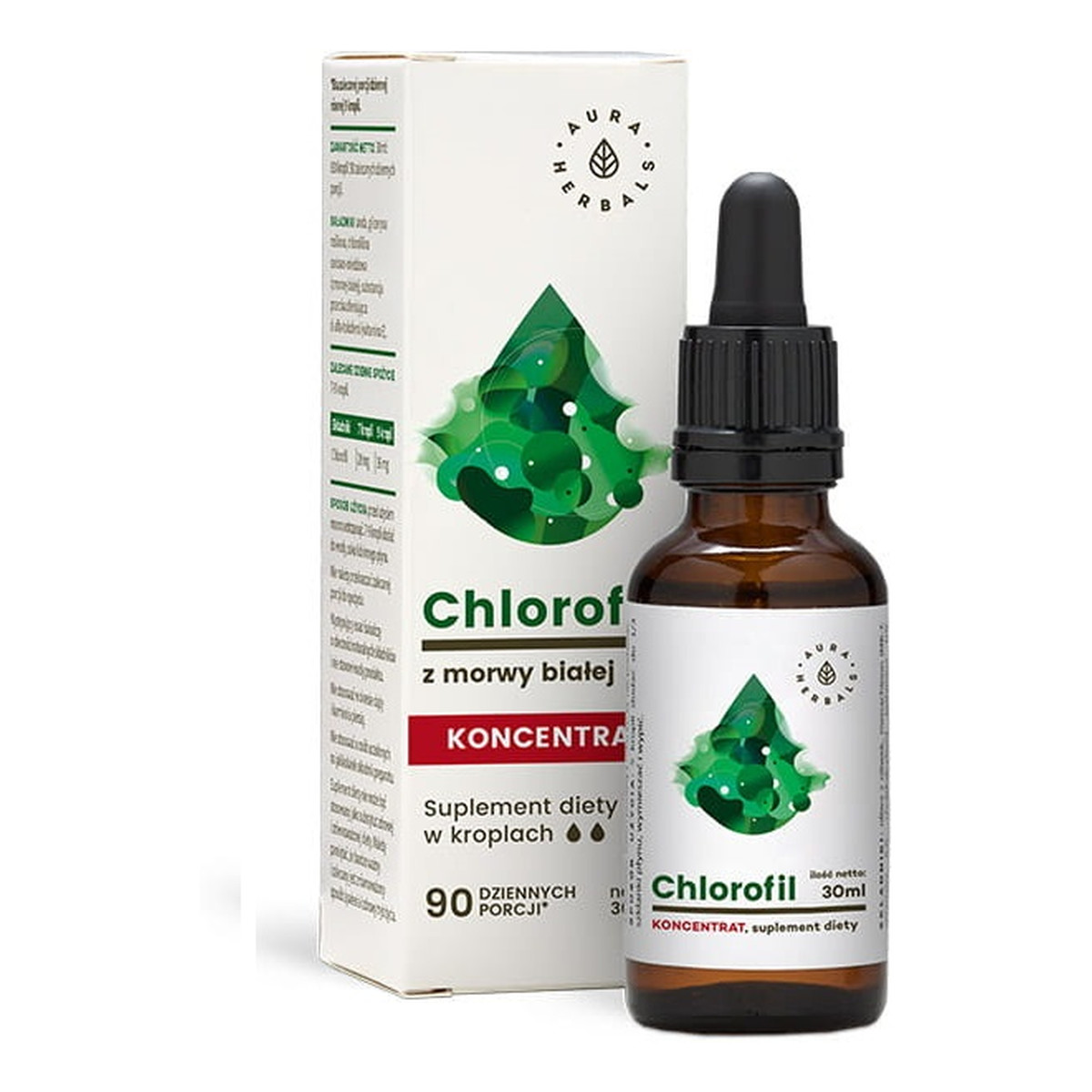 Aura Herbals Chlorofil z morwy białej Suplement diety w kroplach (90 porcji) 30ml