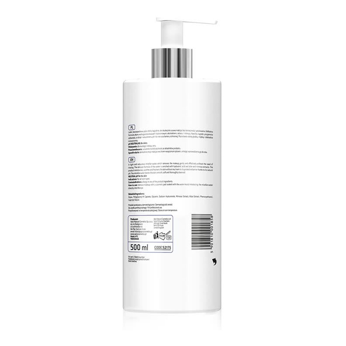 Apis Cleansing micellar water oczyszczający płyn micelarny do demakijażu twarzy i oczu 500ml