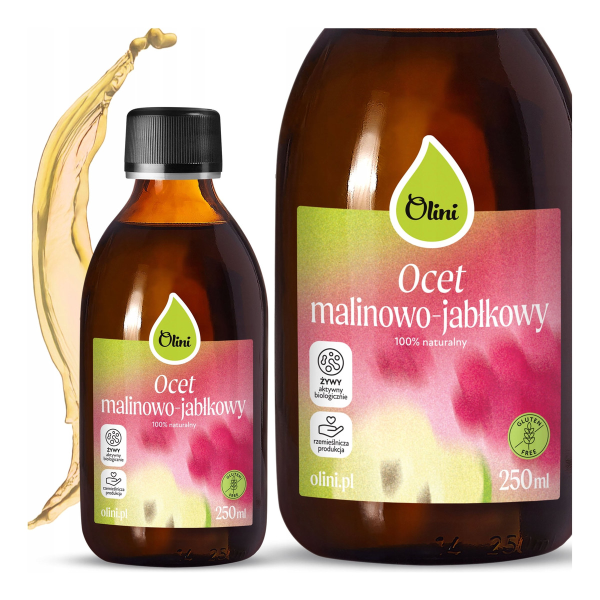 Olini Ocet malinowo-jabłkowy naturalny z polskich owoców 250ml