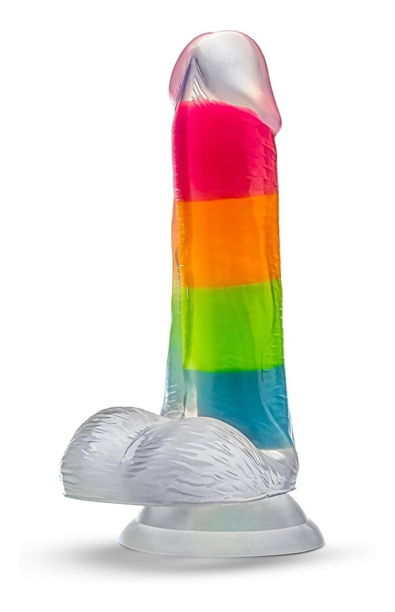 Neo elite rainbow rave dildo świecące w ciemności 16.5cm