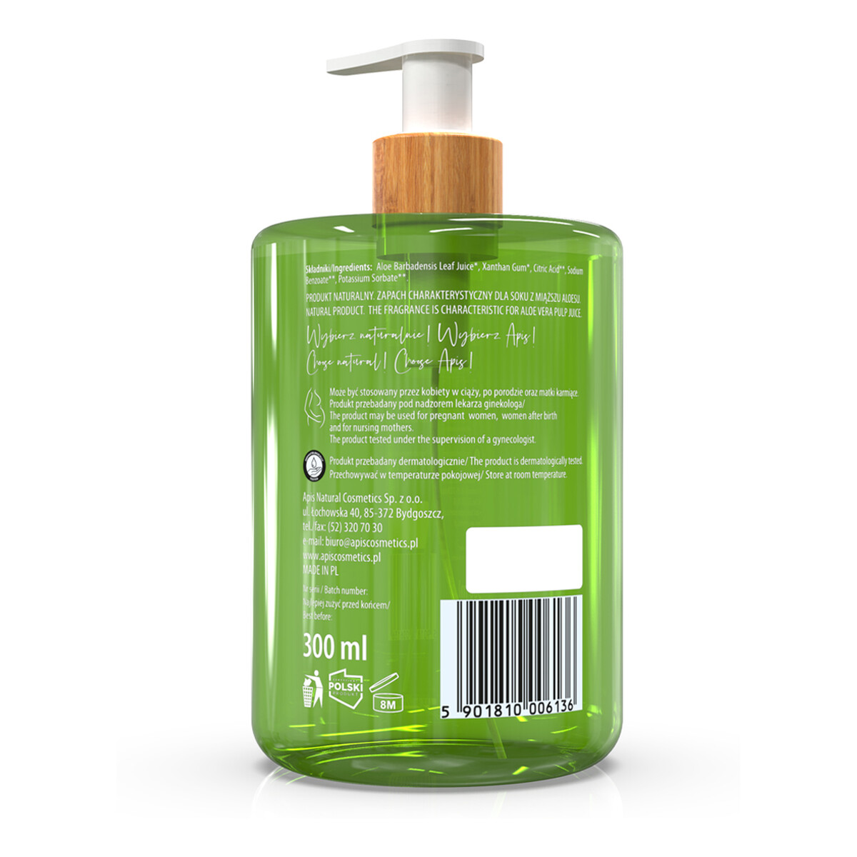 Apis Aloe Vera Natural 99% Żel aloesowy do twarzy i ciała 300ml