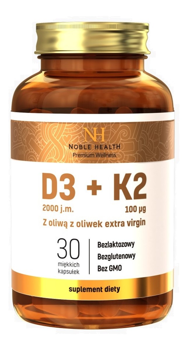D3 + k2 w oliwie z oliwek extra virgin suplement diety 30 kapsułek