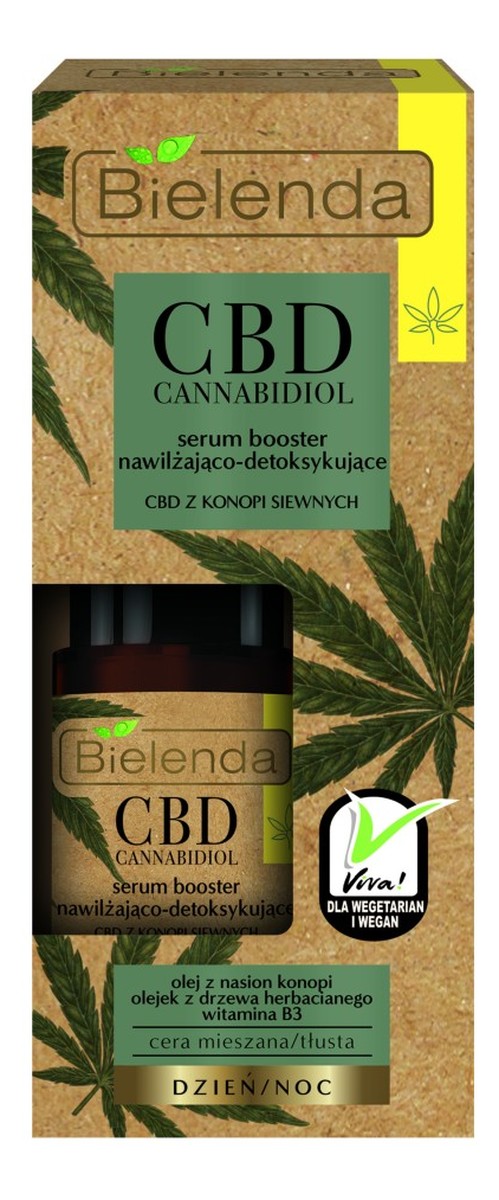 Cannabidiol serum booster nawilżająco-detoksykujące z CBD z konopi siewnych do cery mieszanej i tłustej