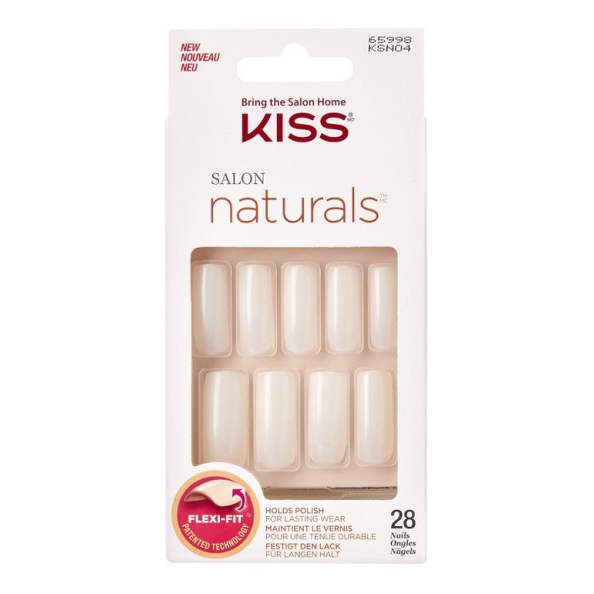 Kiss Salon Naturals Sztuczne paznokcie Go Rouge 28szt.