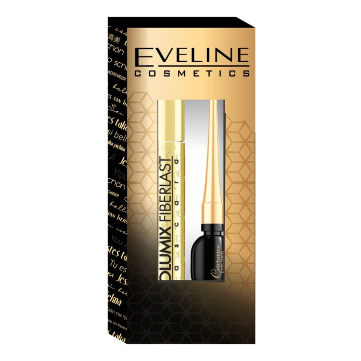 Eveline Zestaw prezentowy (tusz Volumix Fiberlast 10ml+eyeliner Celebrities 1szt)
