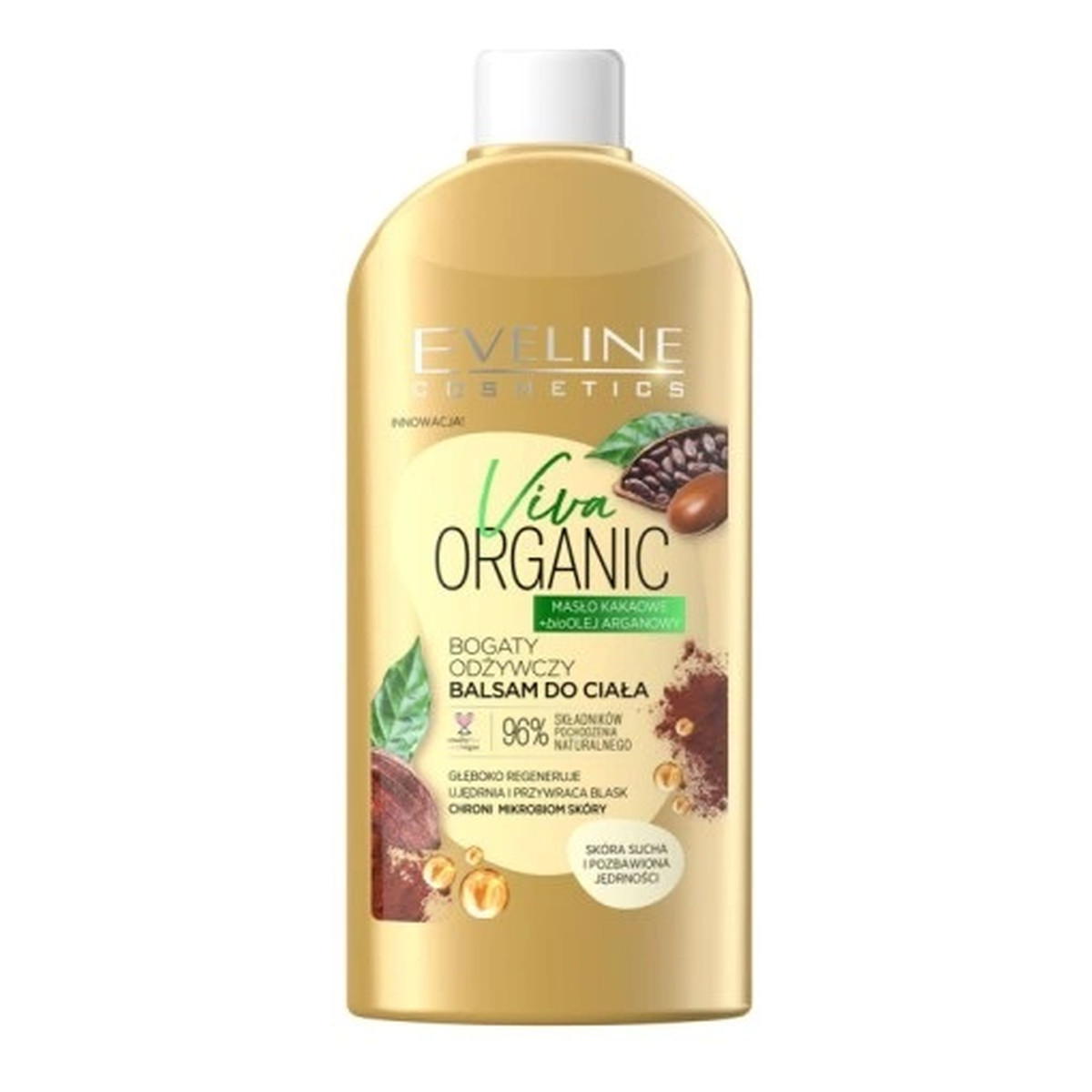 Eveline Viva Organic Balsam do ciała głęboko odżywczy Masło Kakaowe + Bio Olej Arganowy 350ml