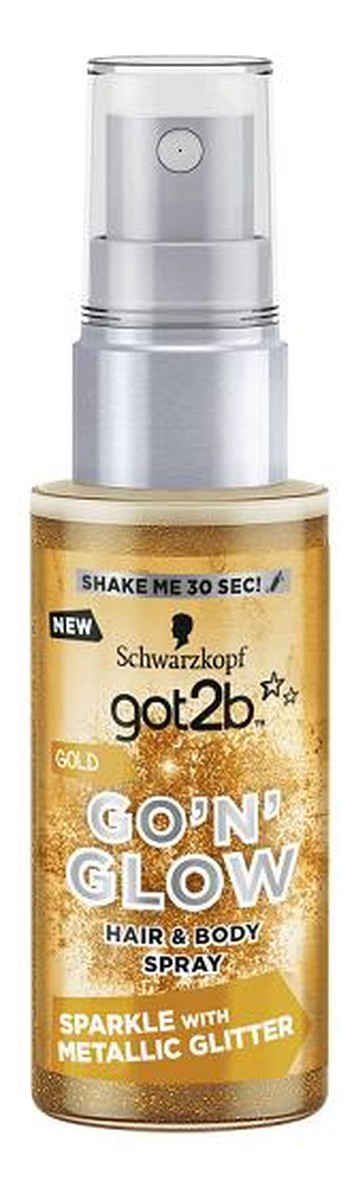 Go'N'Glow Hair &amp; Body Spray koloryzujący do włosów i ciała z brokatem Gold