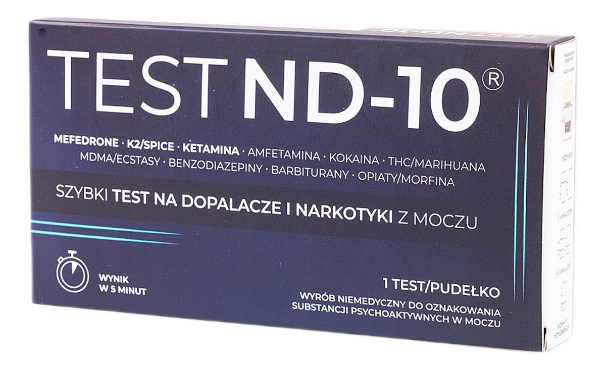 Test ND-10 na dopalacze i narkotyki z moczu
