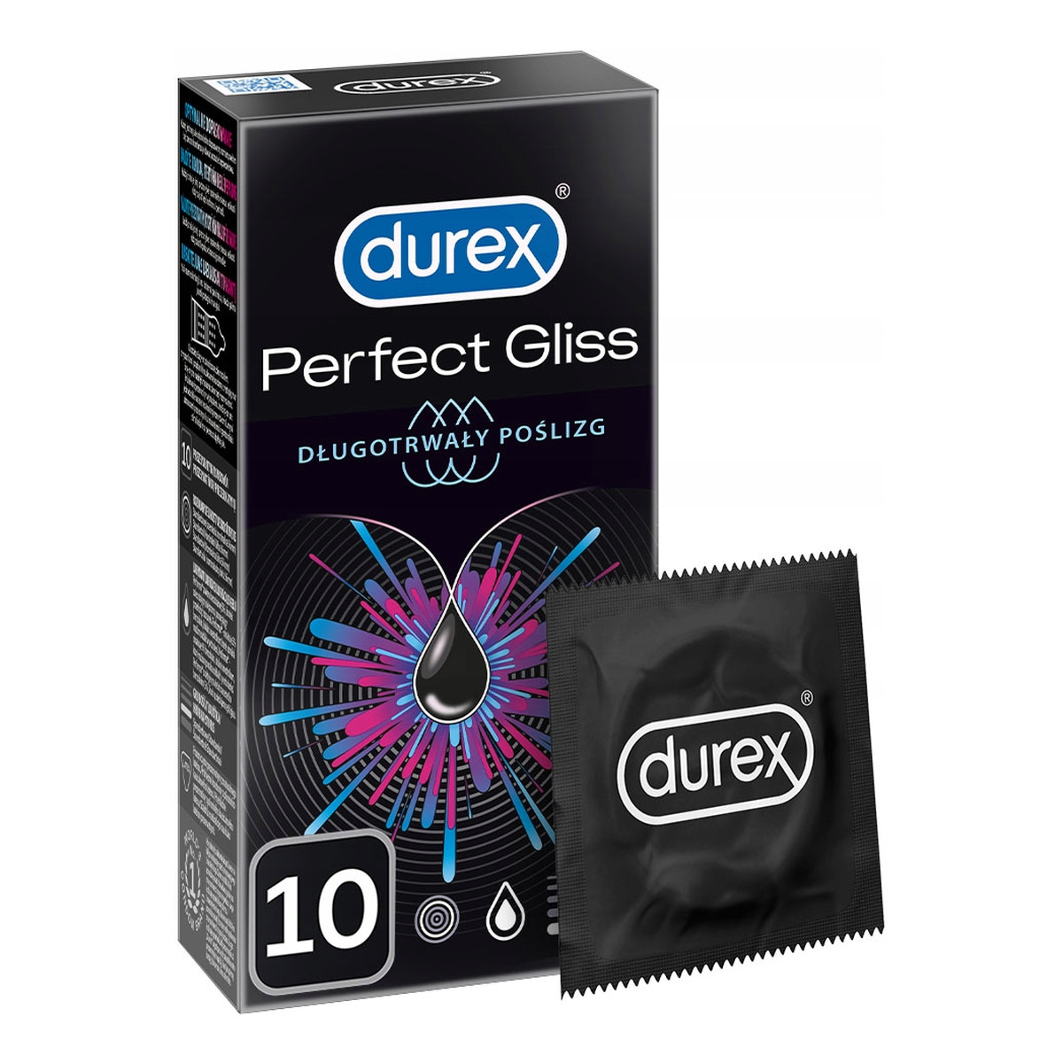 Durex Perfect gliss długotrwały poślizg prezerwatywy 10 szt