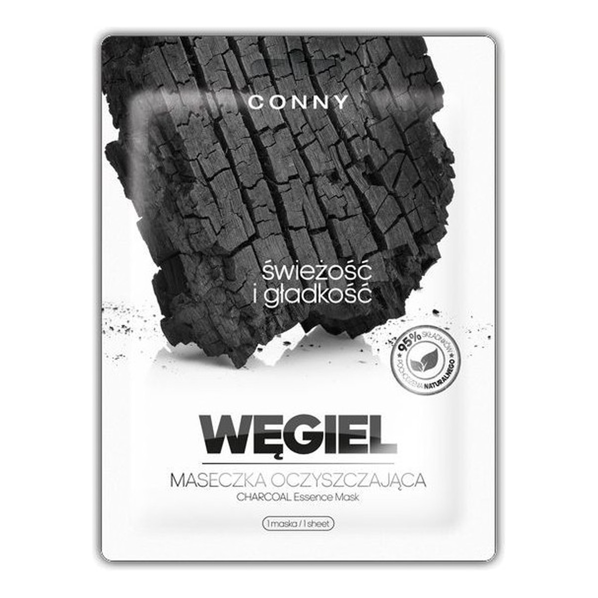 Conny Charcoal Essence Mask oczyszczająca maseczka w płachcie Węgiel Drzewny 23ml